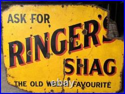 Vintage Original Enamel Welsh Ringers Tobacco Sign Rare