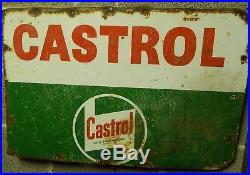 Vintage Original French Castrol Enamel Sign Barn Find