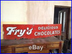 Vintage Original Frys Enamel Sign