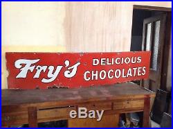 Vintage Original Frys Enamel Sign