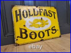 Vintage Original Holdfast Boots Enamel Advertising Sign