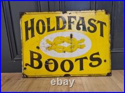 Vintage Original Holdfast Boots Enamel Advertising Sign