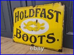Vintage Original Holdfast Boots Enamel Advertising Sign