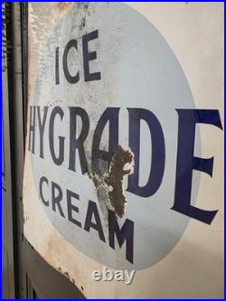 Vintage Original Hygrade Ice Cream Enamel Advertising Sign 30 x 20 inches