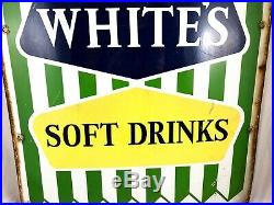 Vintage Original Large Enamel R Whites Lemonade Soft Drinks Advertising Sign