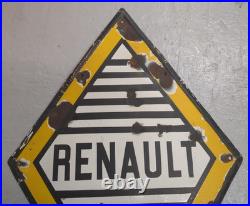Vintage Original Large Enamel Steel, Renault Sign 117x79.5Cm