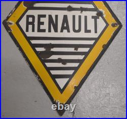 Vintage Original Large Enamel Steel, Renault Sign 117x79.5Cm
