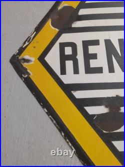 Vintage Original Large Enamel Steel, Renault Sign 117x79.5Cm