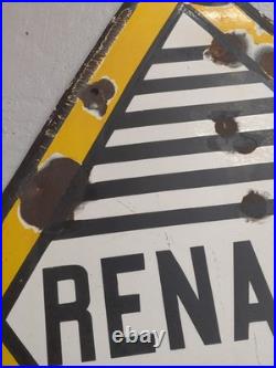 Vintage Original Large Enamel Steel, Renault Sign 117x79.5Cm