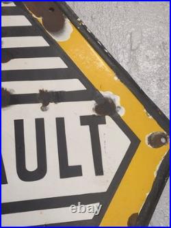 Vintage Original Large Enamel Steel, Renault Sign 117x79.5Cm