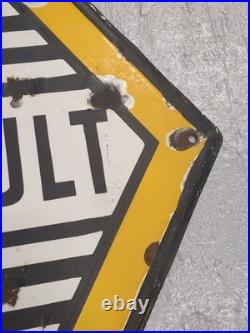 Vintage Original Large Enamel Steel, Renault Sign 117x79.5Cm