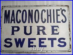 Vintage Original Maconochies Pure Sweets Falkirk Iron Co London Enamel Sign 1920