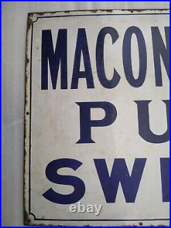 Vintage Original Maconochies Pure Sweets Falkirk Iron Co London Enamel Sign 1920