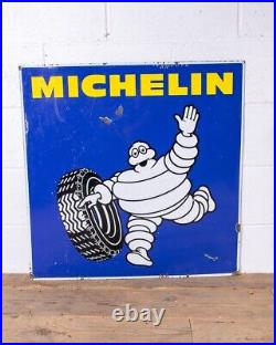 Vintage Original Michelin Enamel Sign Double Sided