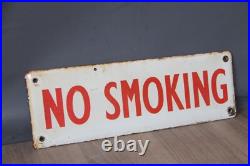 Vintage Original'NO SMOKING' Enamel Sign