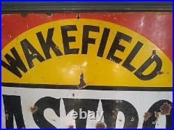 Vintage Original Porcelain Enamel Ad Sign Castrol Wakefield Motor Oil 36 X 48