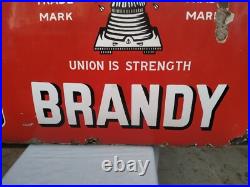 Vintage Original Porcelain Enamel Sign Beehive Brandy Seward Co Bordeaux France