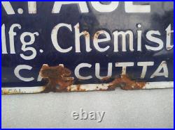 Vintage Original Porcelain Enamel Sign Iodolein Pain Balm For Pain & Wounds 1940