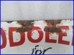 Vintage Original Porcelain Enamel Sign Iodolein Pain Balm For Pain & Wounds 1940