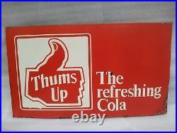 Vintage Original Porcelain Enamel Sign Thums Up The Refreshing Cola Drink Sign