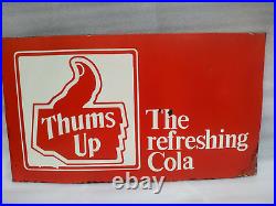 Vintage Original Porcelain Enamel Sign Thums Up The Refreshing Cola Drink Sign