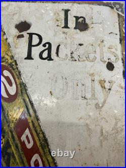 Vintage Original Rare Large Ohio USA Quaker Rolled White Oats Enamel Sign 42x24