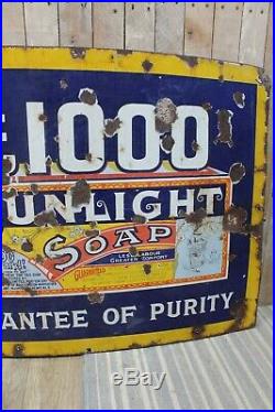 Vintage Original Sunlight Soap Advertising Enamel Sign