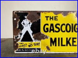 Vintage Original THE GASCOIGNE MILKER Enamel Advertising Sign Barn Salvage Vintage Original THE GASCOIGNE MILKER Enamel Advertising Sign Barn Salvage
