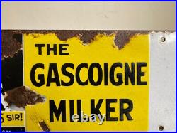 Vintage Original THE GASCOIGNE MILKER Enamel Advertising Sign Barn Salvage Vintage Original THE GASCOIGNE MILKER Enamel Advertising Sign Barn Salvage
