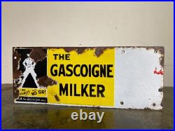 Vintage Original THE GASCOIGNE MILKER Enamel Advertising Sign Barn Salvage Vintage Original THE GASCOIGNE MILKER Enamel Advertising Sign Barn Salvage