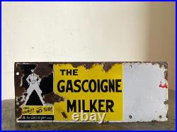 Vintage Original THE GASCOIGNE MILKER Enamel Advertising Sign Barn Salvage Vintage Original THE GASCOIGNE MILKER Enamel Advertising Sign Barn Salvage