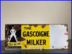 Vintage Original THE GASCOIGNE MILKER Enamel Advertising Sign Barn Salvage Vintage Original THE GASCOIGNE MILKER Enamel Advertising Sign Barn Salvage