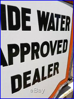 Vintage Original Tide Water Veedol Approved Dealer Porcelain Enamel Sign
