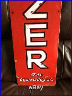 Vintage Original Tizer Advertising Enamel Shop Sign RARE