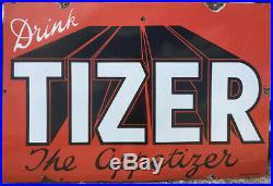 Vintage Original Tizer Enamel Sign Retro Pop Antique Collectable