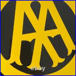 Vintage Original VGC Double Sided AA Enamel Sign 18 Round