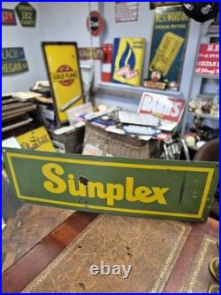Vintage Original Vibrant Simplex Enamel Advertising Sign 92x31cm 3ft x 1ft Rare