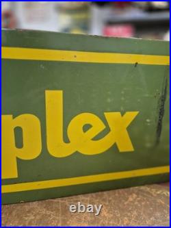 Vintage Original Vibrant Simplex Enamel Advertising Sign 92x31cm 3ft x 1ft Rare
