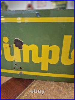 Vintage Original Vibrant Simplex Enamel Advertising Sign 92x31cm 3ft x 1ft Rare