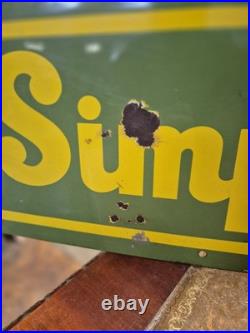 Vintage Original Vibrant Simplex Enamel Advertising Sign 92x31cm 3ft x 1ft Rare