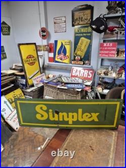 Vintage Original Vibrant Simplex Enamel Advertising Sign 92x31cm 3ft x 1ft Rare