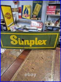 Vintage Original Vibrant Simplex Enamel Advertising Sign 92x31cm 3ft x 1ft Rare