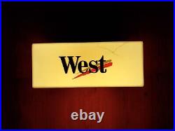 Vintage Original WEST Cigarettes Bar Shop Advertising Light Sign Not Enamel