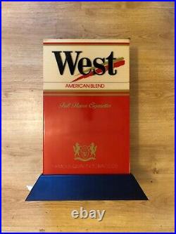 Vintage Original WEST Cigarettes Bar Shop Advertising Light Sign Not Enamel