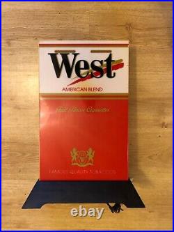 Vintage Original WEST Cigarettes Bar Shop Advertising Light Sign Not Enamel