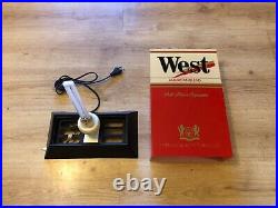 Vintage Original WEST Cigarettes Bar Shop Advertising Light Sign Not Enamel