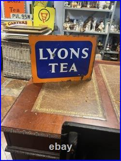 Vintage & Original authentic Double Sided Enamel Lyon's Tea Sign 42 X 30cm