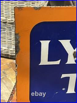 Vintage & Original authentic Double Sided Enamel Lyon's Tea Sign 42 X 30cm