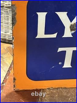 Vintage & Original authentic Double Sided Enamel Lyon's Tea Sign 42 X 30cm