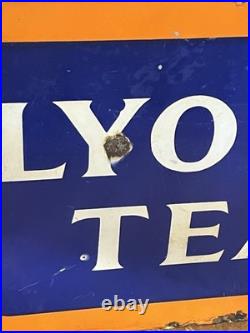 Vintage & Original authentic Double Sided Enamel Lyon's Tea Sign 42 X 30cm